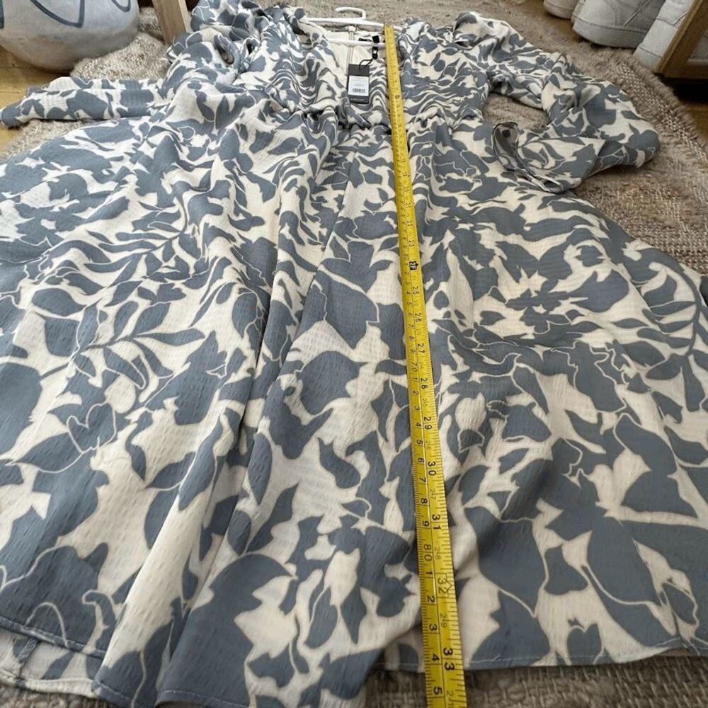 BCBGMAXAZRIA Floral Mini Dress Size 4 Long Sleeve Tie Waist NWT - Picture 9 of 13